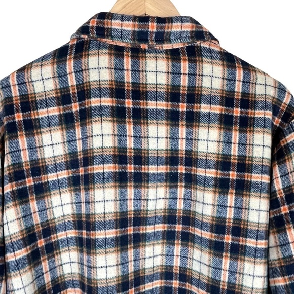 Kori Plaid Blue & Orange Shacket Size Medium - Picture 4 of 9